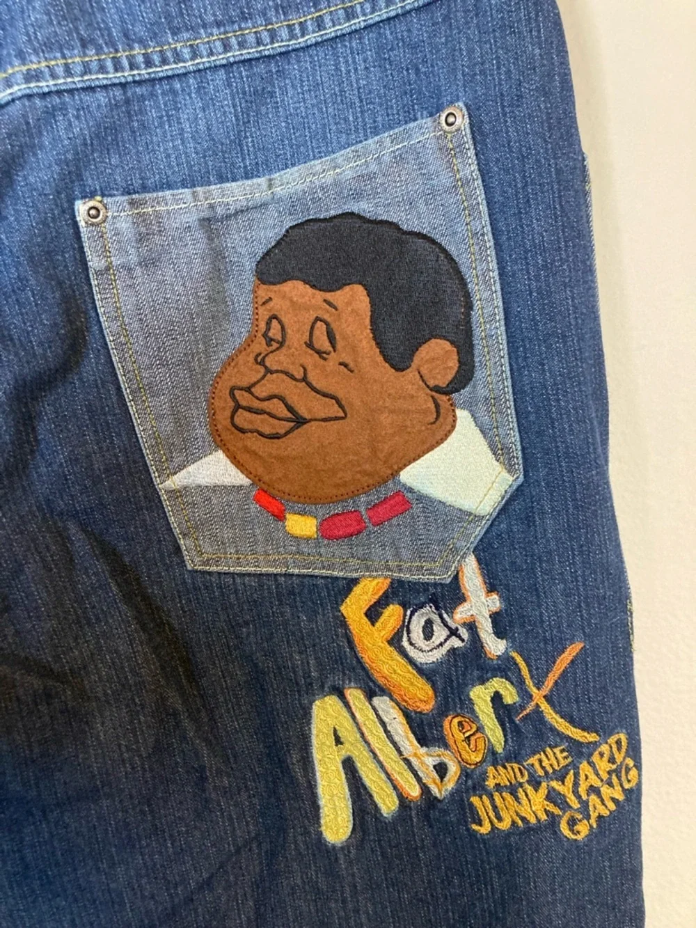 Vintage Platinum FUBU Fat Albert Junkyard Gang Baggy Jeans 34x34 Y2K